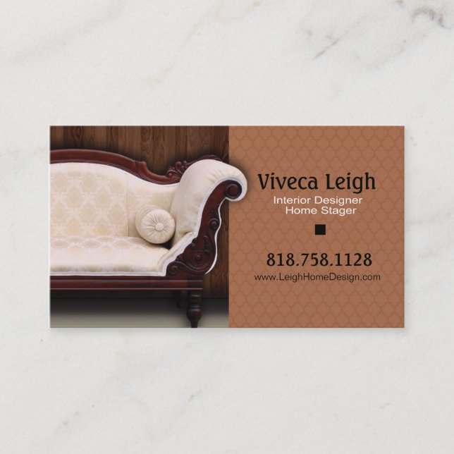 Interior Designer, Home Stager Business Card (Front)