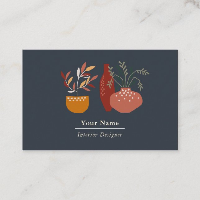 Interior designer, house plant business card (Front)