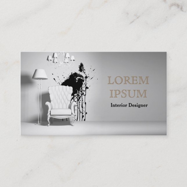 Interior Designer Light Grey Chair Card (Front)