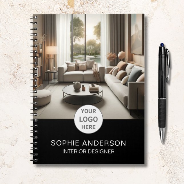 Interior Designer Logo Photo Black Notebook (Interior Designer Logo Photo Black Notebook)