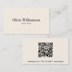 Interior Designer Modern Minimal Professional QR Business Card