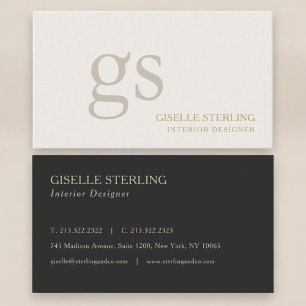 Interior Designer Monogram Professional Business Card
