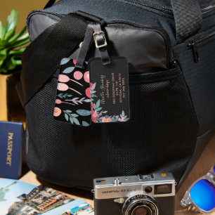 Interior Designer Painted Blooms Luggage Tag