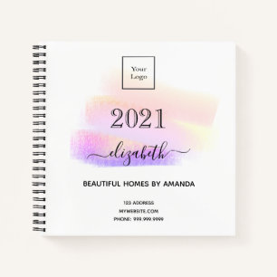 Interior designer pastel brush strokes 2023 notebook