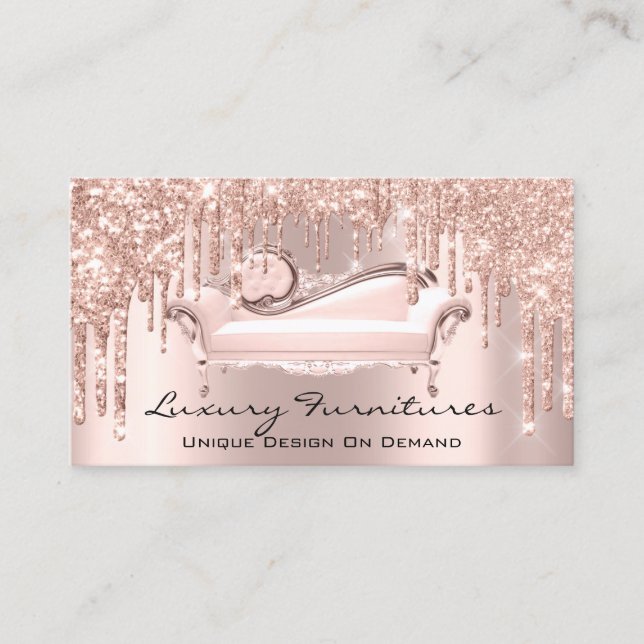 Interior Designer Unique Furnitures Rose Pink Sofa Business Card (Front)