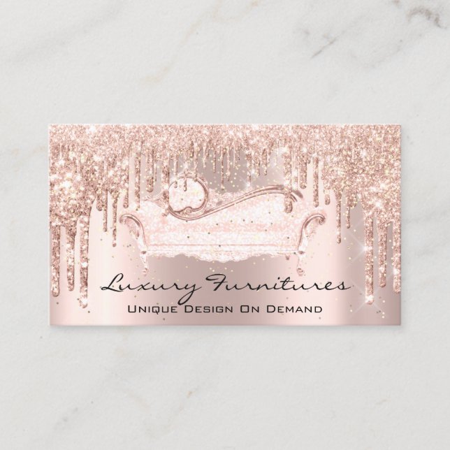 Interior Designer Unique Furnitures Rose Sofa Pink Business Card (Front)