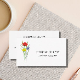 Interior Designer Wildflower Business Card