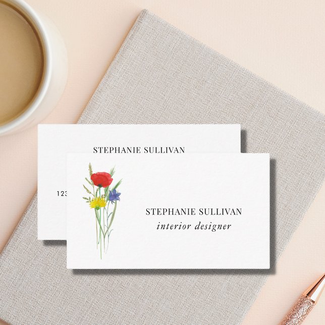 Interior Designer Wildflower Business Card (Creator Uploaded)