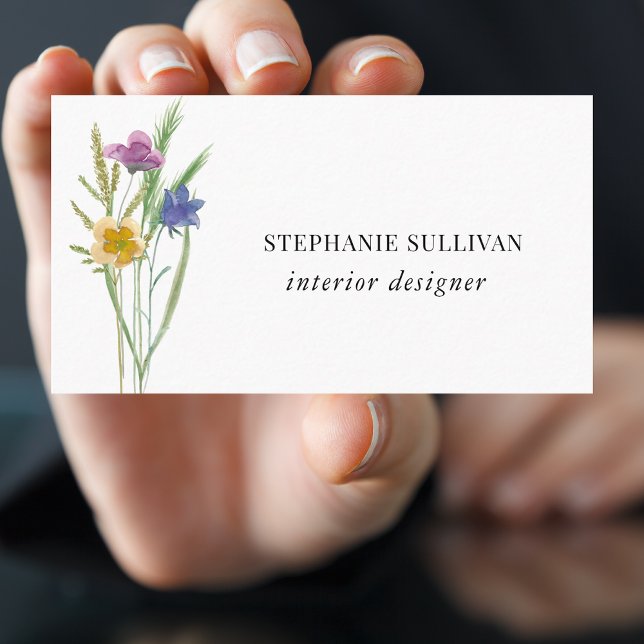 Interior Designer Wildflower Business Card (Creator Uploaded)