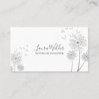Interior Designer Wind Blown Flowers Business Card