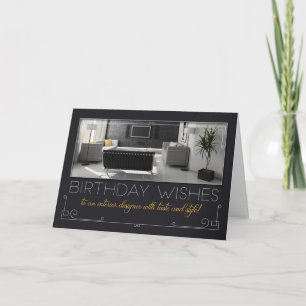 Interior Designer's Birthday Modern Interior Holiday Card