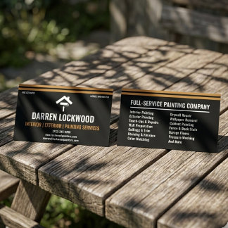 Interior & Exterior House Painter Black & Copper Business Card
