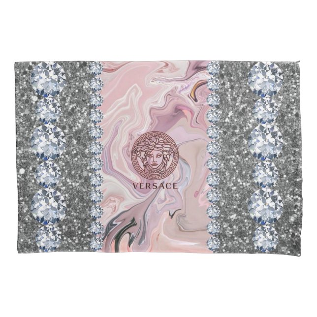 Interior Glitter Chic Gold Home Rose Marble Pillow Pillowcase (Front)