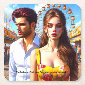 - Interior Light Square Paper Coaster