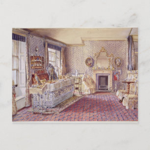 Interior of a bedroom postcard