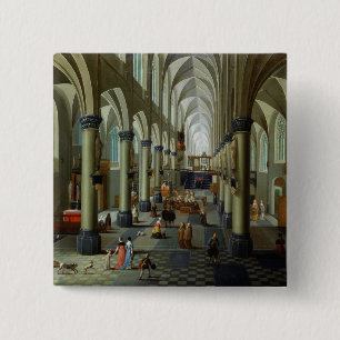 Interior of a Church 15 Cm Square Badge
