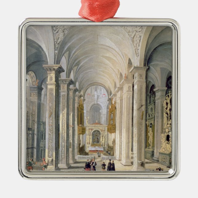 Interior of a Church 2 Metal Tree Decoration (Front)