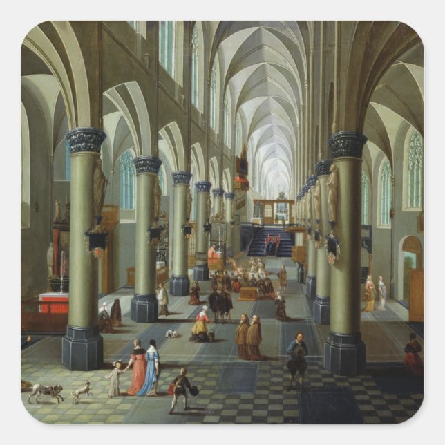 Interior of a Church Square Sticker (Front)