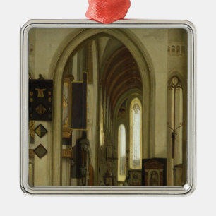 Interior of a Church with Figures, 1685 Metal Tree Decoration