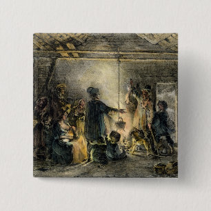 Interior of a Coal-Miner's Hut 15 Cm Square Badge