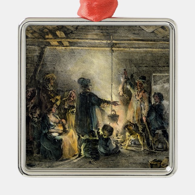 Interior of a Coal-Miner's Hut Metal Tree Decoration (Front)