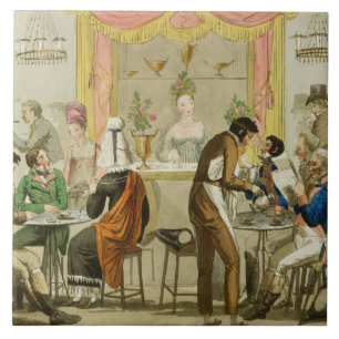 Interior of a Coffee House, pub. for William Pearm Tile