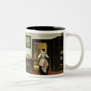 Interior of a dining hall, 1866 Two-Tone coffee mug
