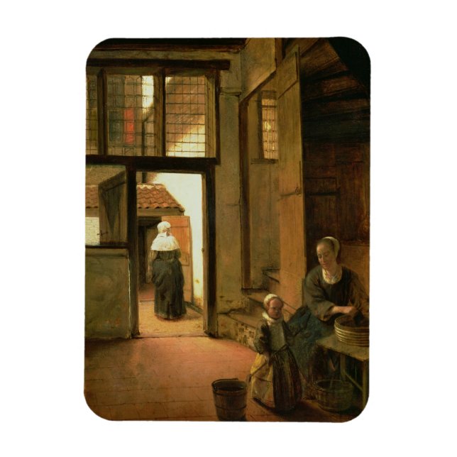 Interior of a Dutch House (oil on panel) Magnet (Vertical)