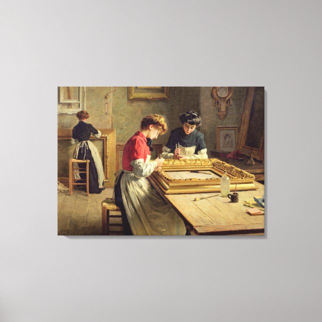 Interior of a Frame Gilding Workshop Canvas Print (Front)