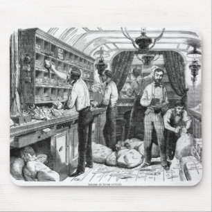 Interior of a French railway postal wagon Mouse Mat