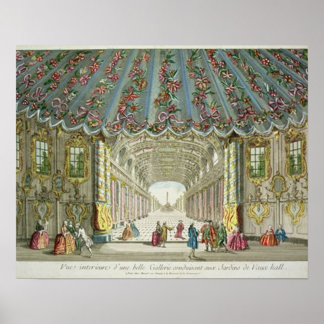Interior of a Gallery Leading to Vauxhall Gardens Poster (Front)