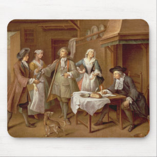 Interior of a Kitchen with Figures Tasting Wine Mouse Mat