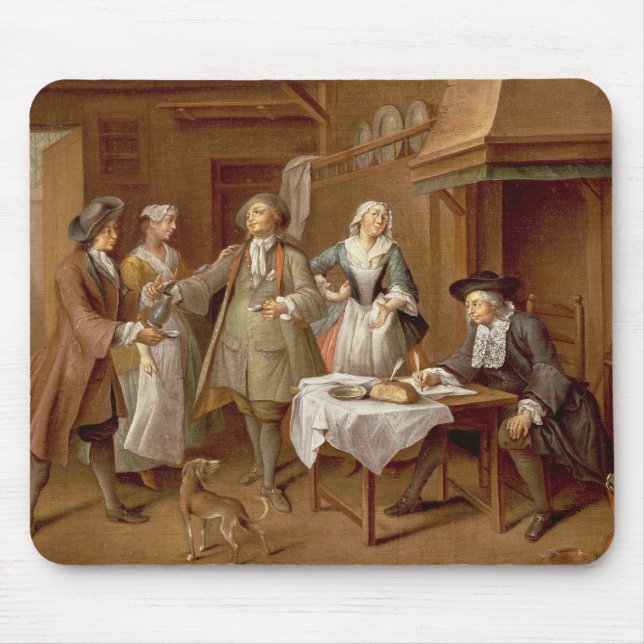Interior of a Kitchen with Figures Tasting Wine Mouse Mat (Front)