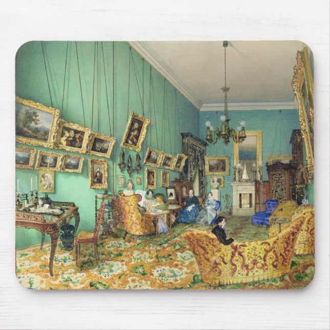 Interior of a living room, 1847 mouse mat (Front)