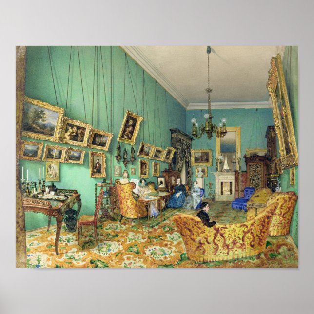Interior of a living room, 1847 poster (Front)