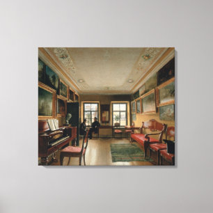 Interior of a Manor House, 1830s Canvas Print