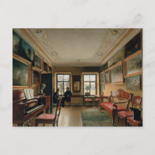 Interior of a Manor House, 1830s Postcard