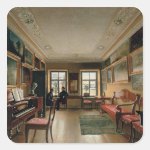 Interior of a Manor House, 1830s Square Sticker