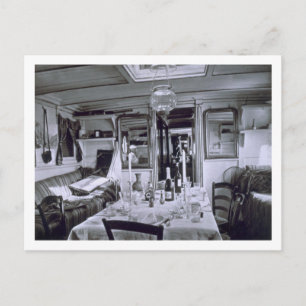 Interior of a Nile Boat (b&w photo) Postcard