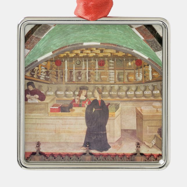 Interior of a pharmacy metal tree decoration (Front)