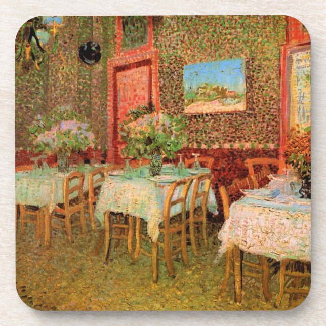 Interior of a Restaurant by Vincent van Gogh Coaster (Front)