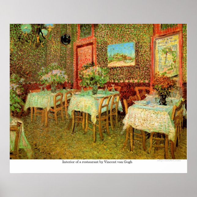 Interior of a restaurant by Vincent van Gogh Poster (Front)
