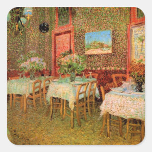 Interior of a Restaurant by Vincent van Gogh Square Sticker