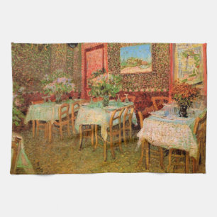 Interior of a Restaurant by Vincent van Gogh Tea Towel