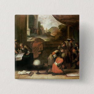 Interior of a Room with Geographers 15 Cm Square Badge