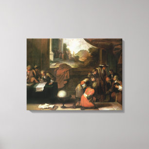 Interior of a Room with Geographers Canvas Print