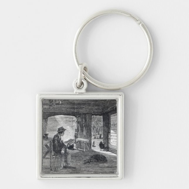 Interior of a settler's hut in Australia Key Ring (Front)