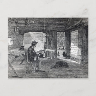 Interior of a settler's hut in Australia Postcard