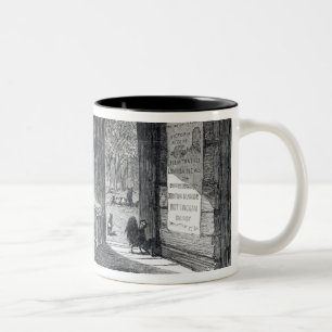 Interior of a settler's hut in Australia Two-Tone Coffee Mug