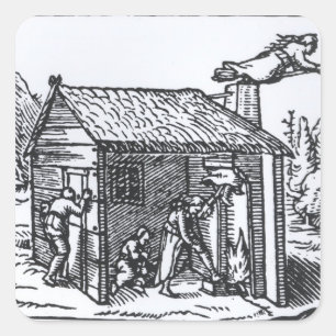 Interior of a Witch's House, 1579 Square Sticker